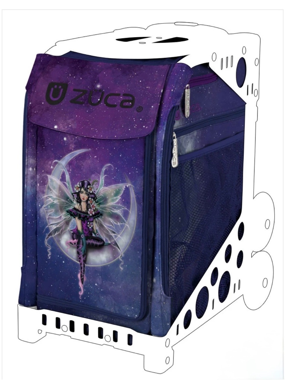 ZUCA Purple Fairy Galaxy Insert Bag - Rolling Gear Organizer